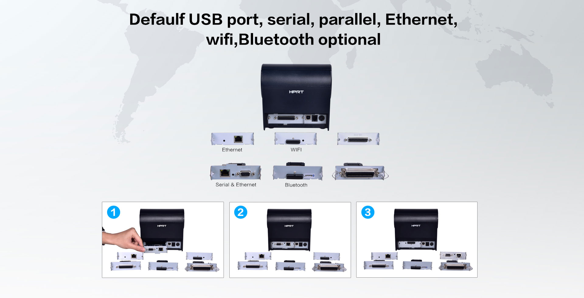 USB WIFI Bluetooth Parallel Ethernet Serial POS printer