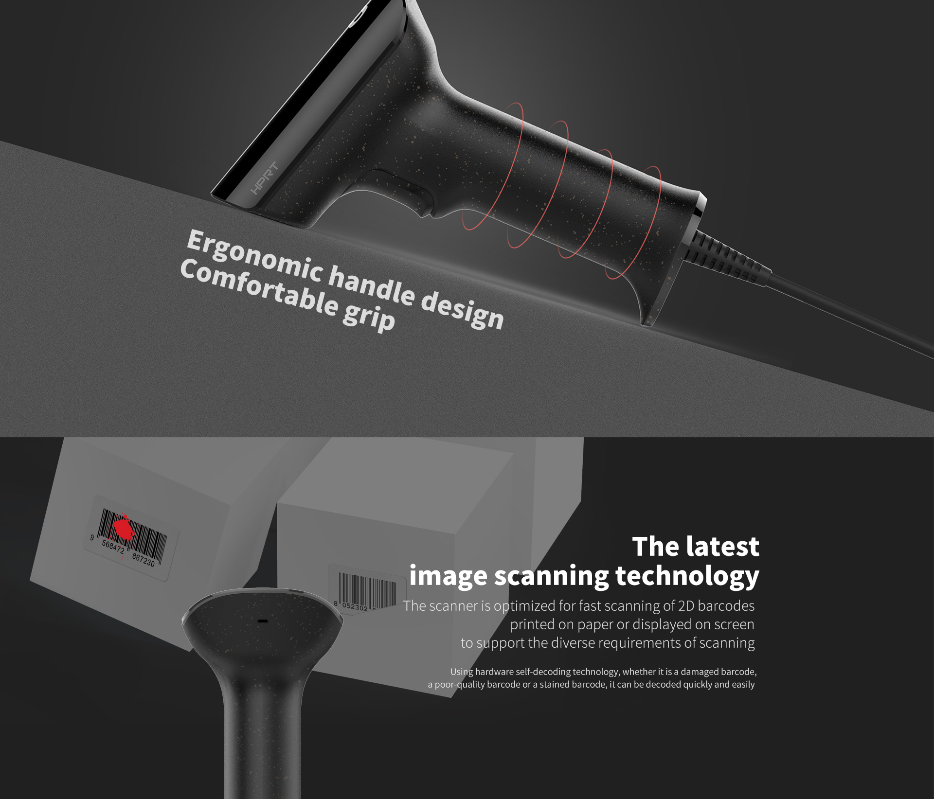 Bulk Barcode Scanner Gun, QR Barcode Scanner N80 Manufacturer HPRT