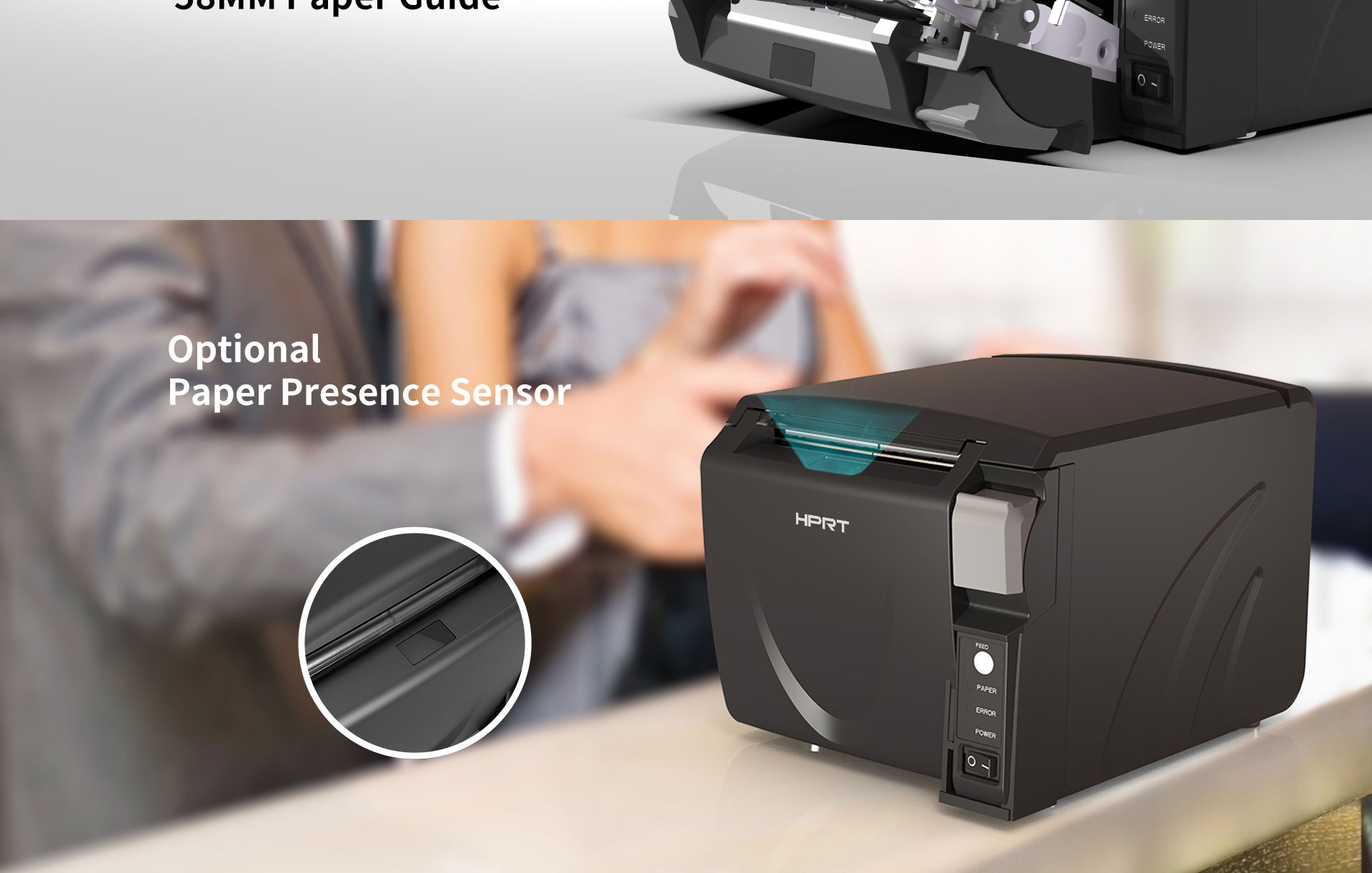 POS printer TP801 paper presence sensor