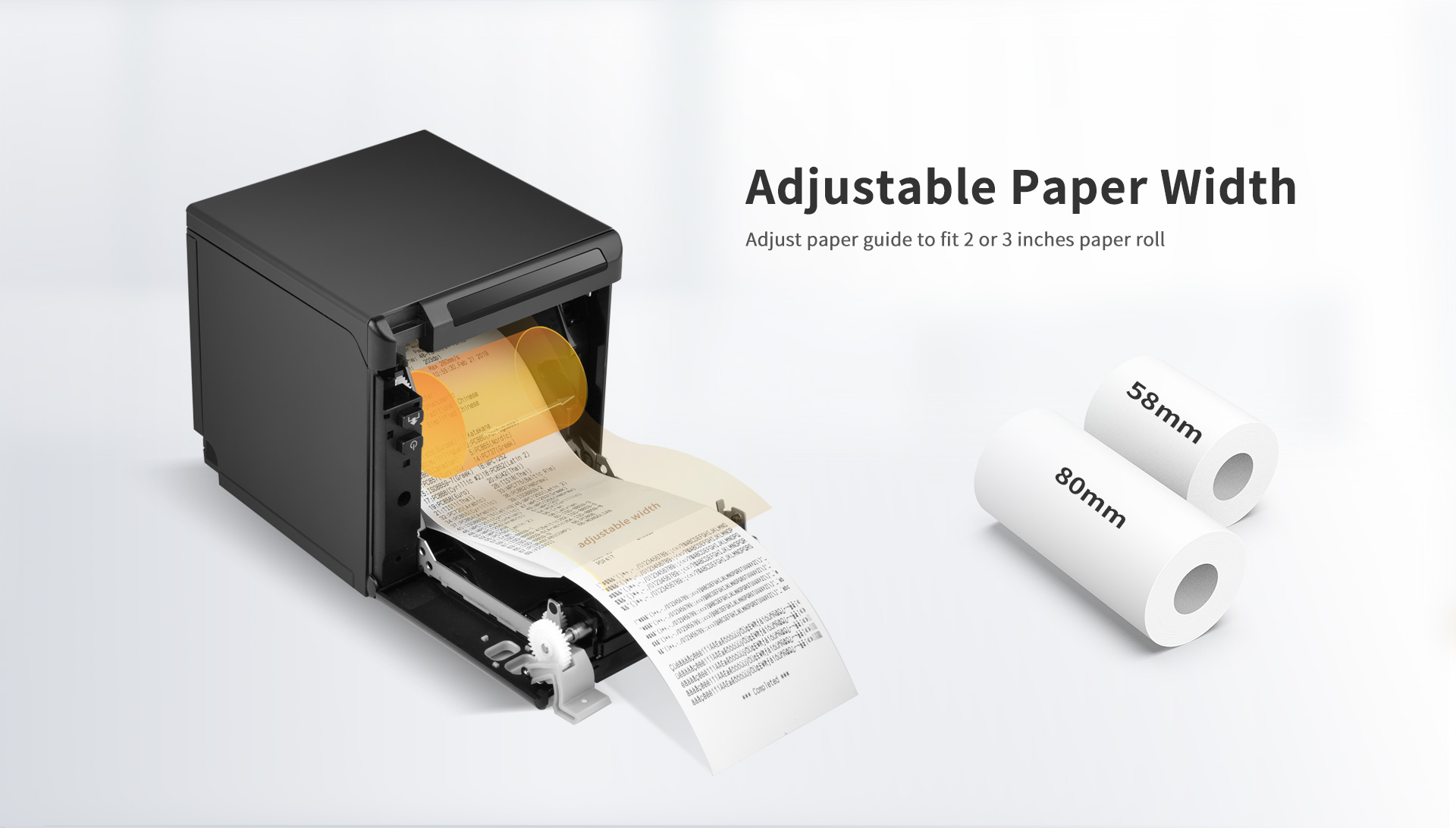 adjustable paper width printer