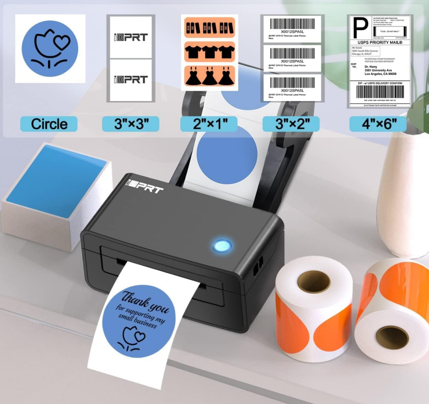 HPRT thermal label printer prints on varied shapes of labels.png