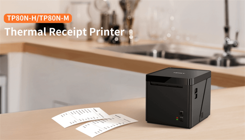 HPRT-TP80N receipt printer on a clean counter