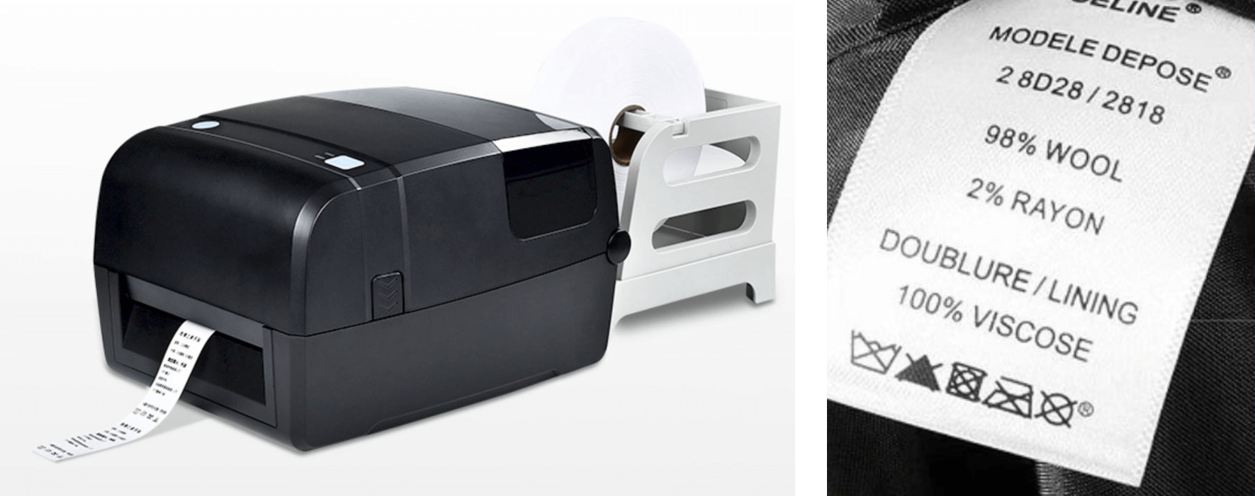 Peeler module in action, separating a label from its backing