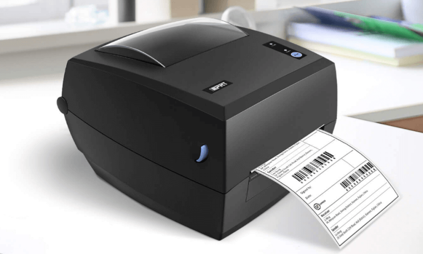Compact desktop thermal label printer