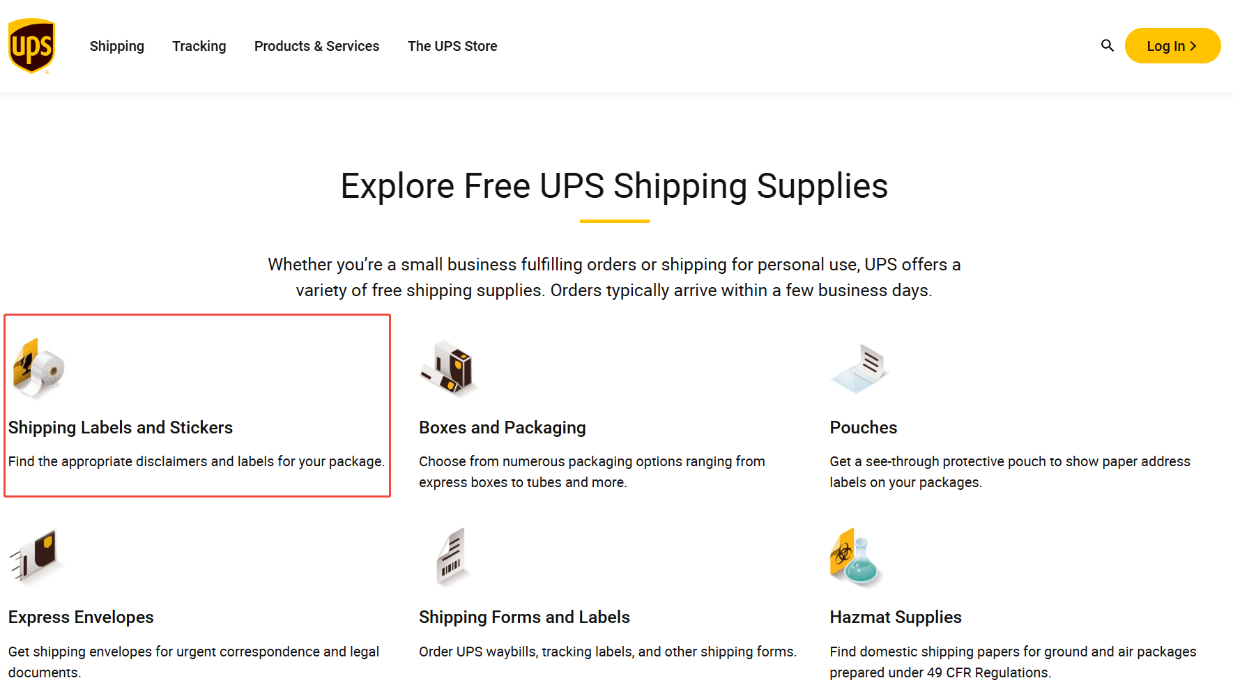 Free UPS labels