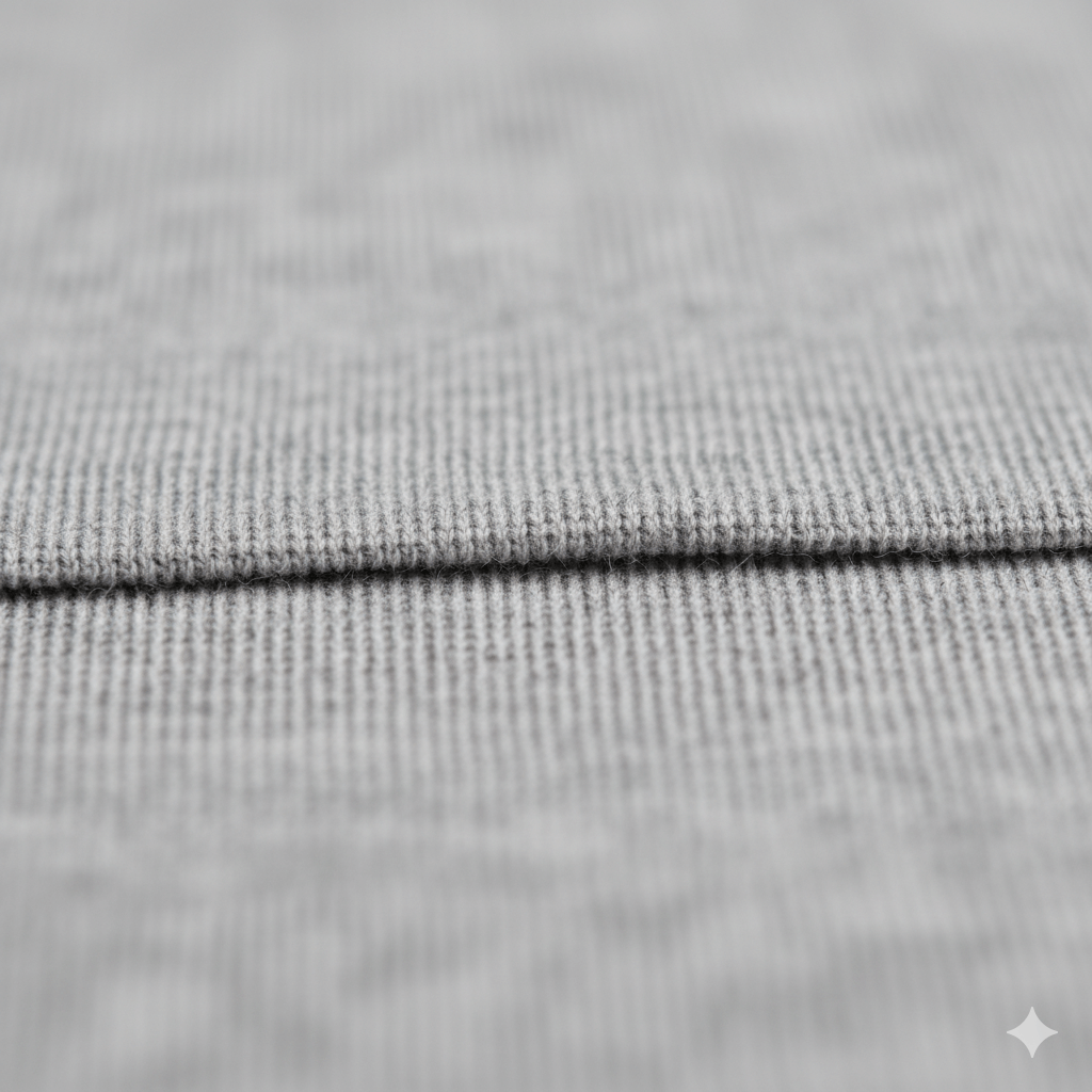 Close-up detail of a stretchy knit jersey fabric
