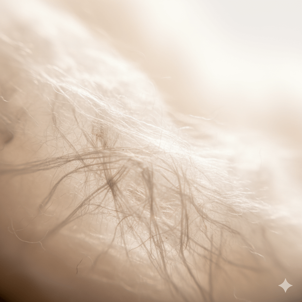 Close-up macro shot of natural cotton fibers
