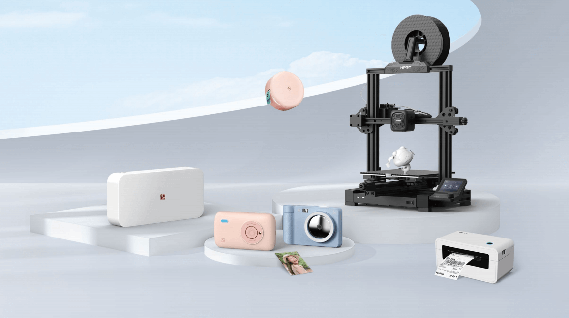 Modern home office with personal printing devices