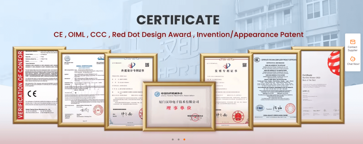 hanin photo printer certificates