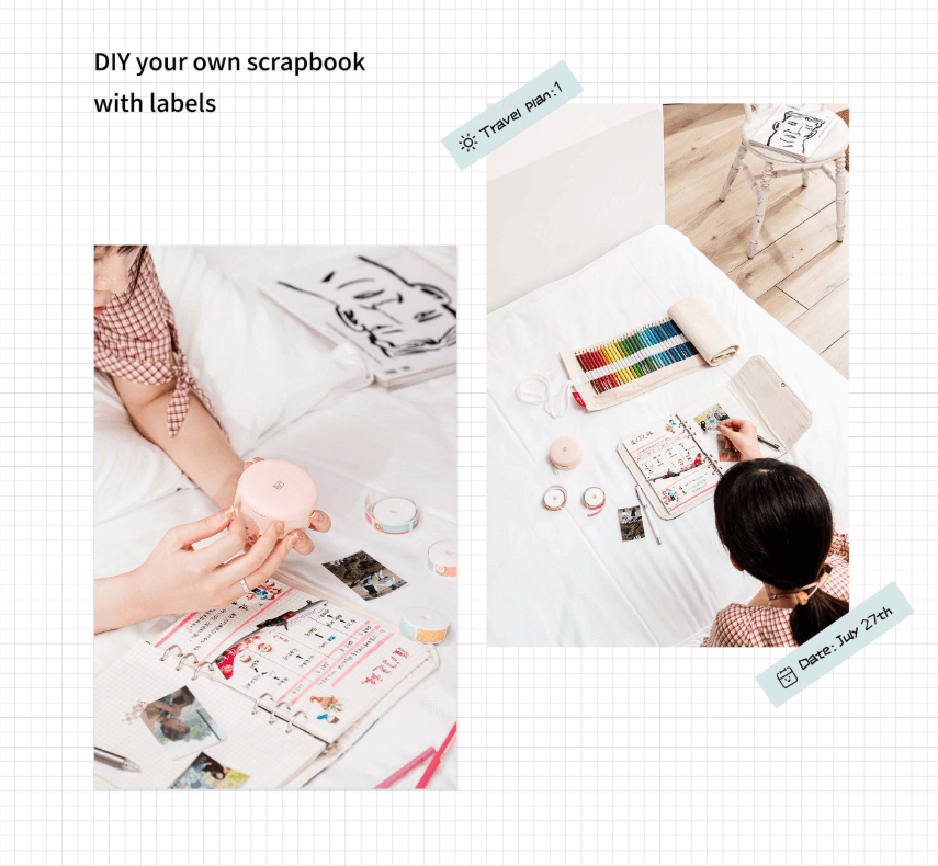 diy you own scrapbook with labels