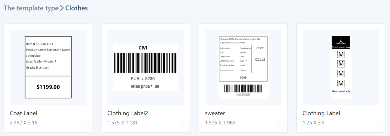 clothes label templates