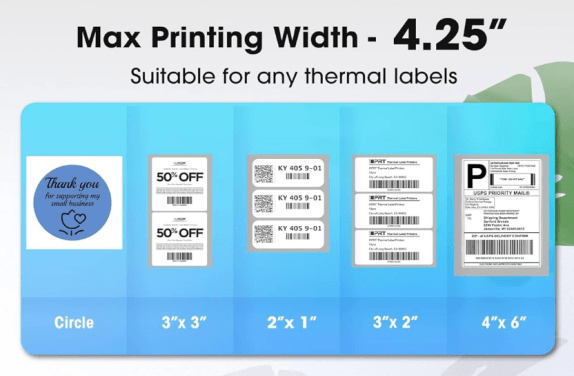 print various sizes of labels