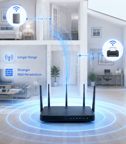 Use 2.4 GHz for home devices