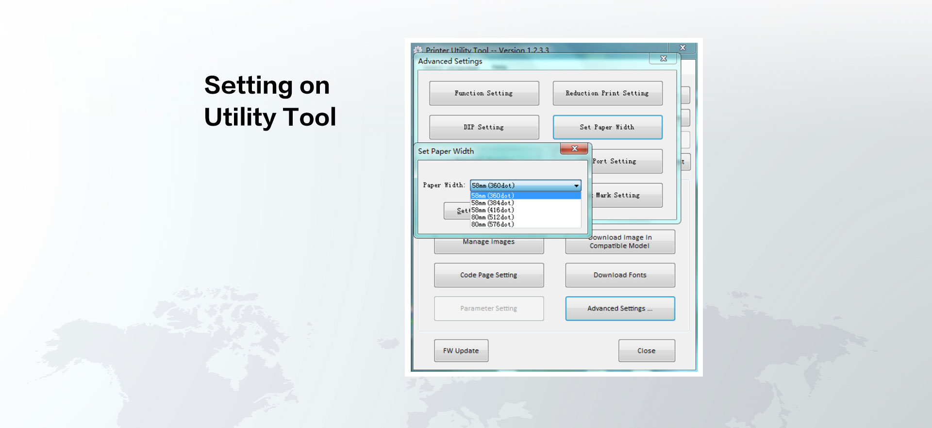 POS printer TP805 setting