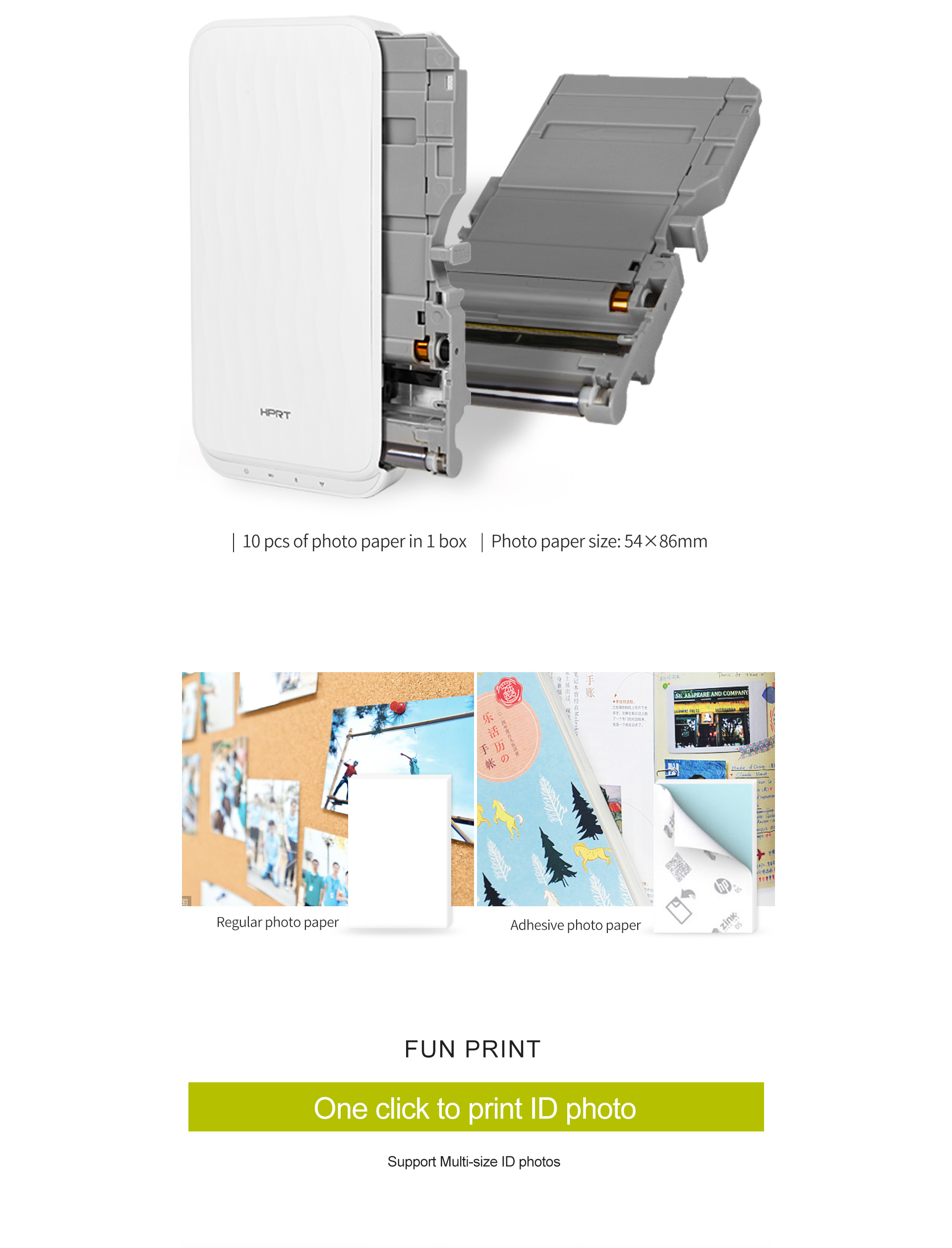 self-adhesive photo printer
