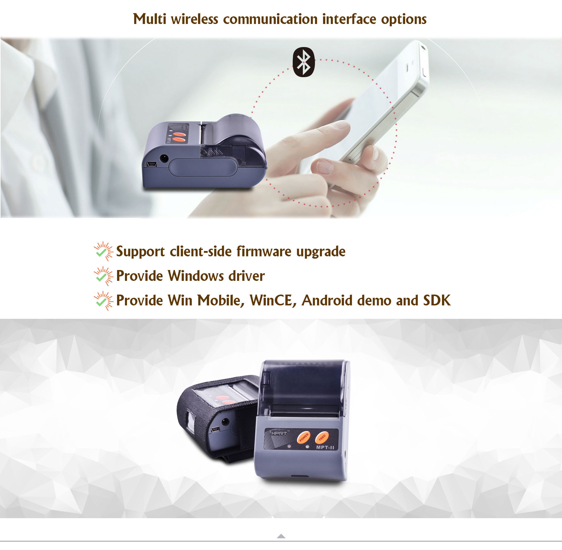 mobile wireless thermal  printer