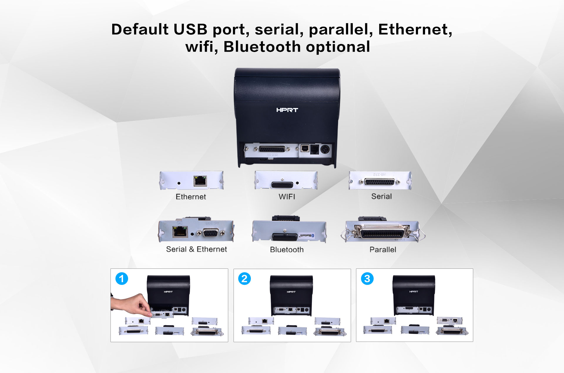 USB WIFI Bluetooth Parallel Ethernet Serial POS printer