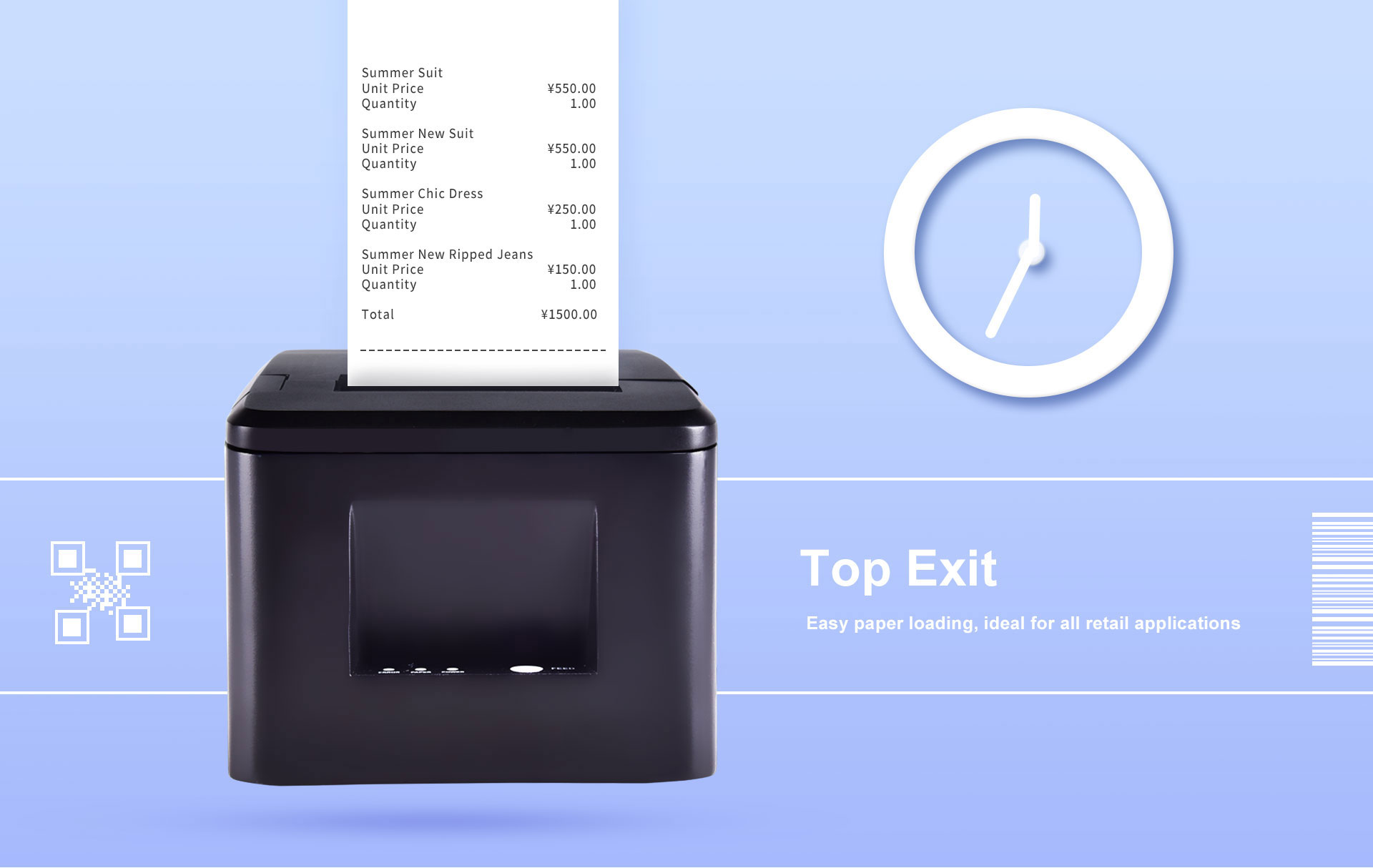 top exit thermal label printer