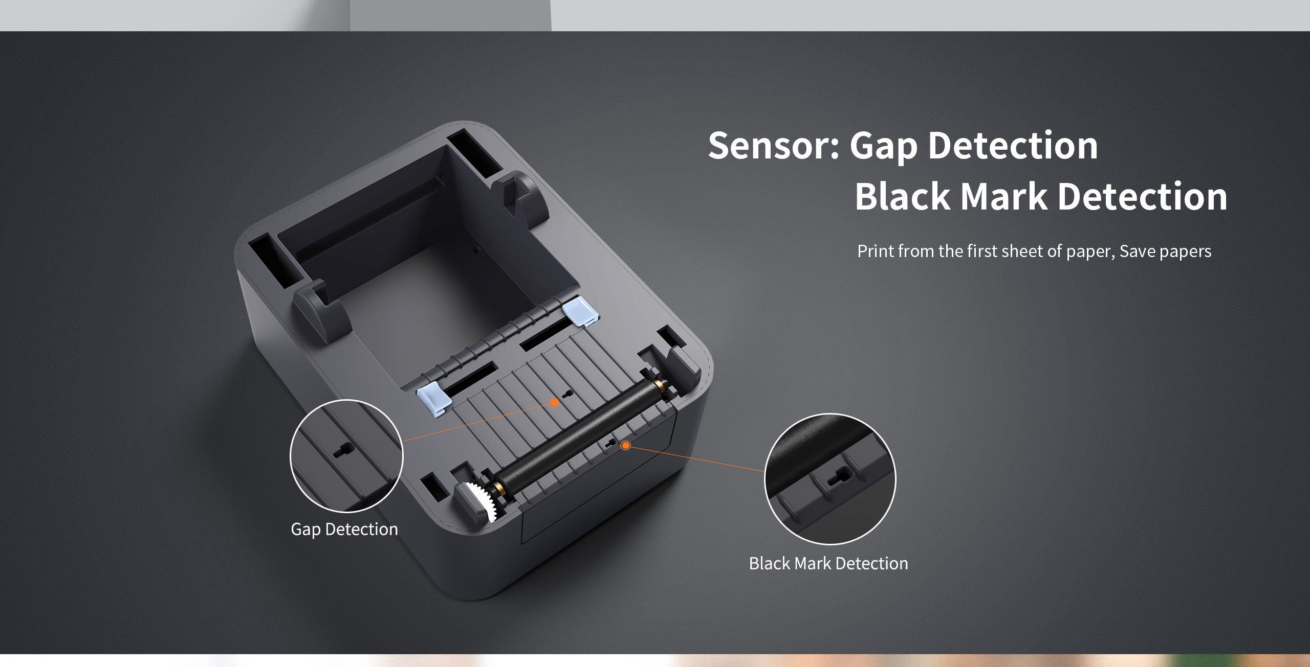 Thermal label printer sensor