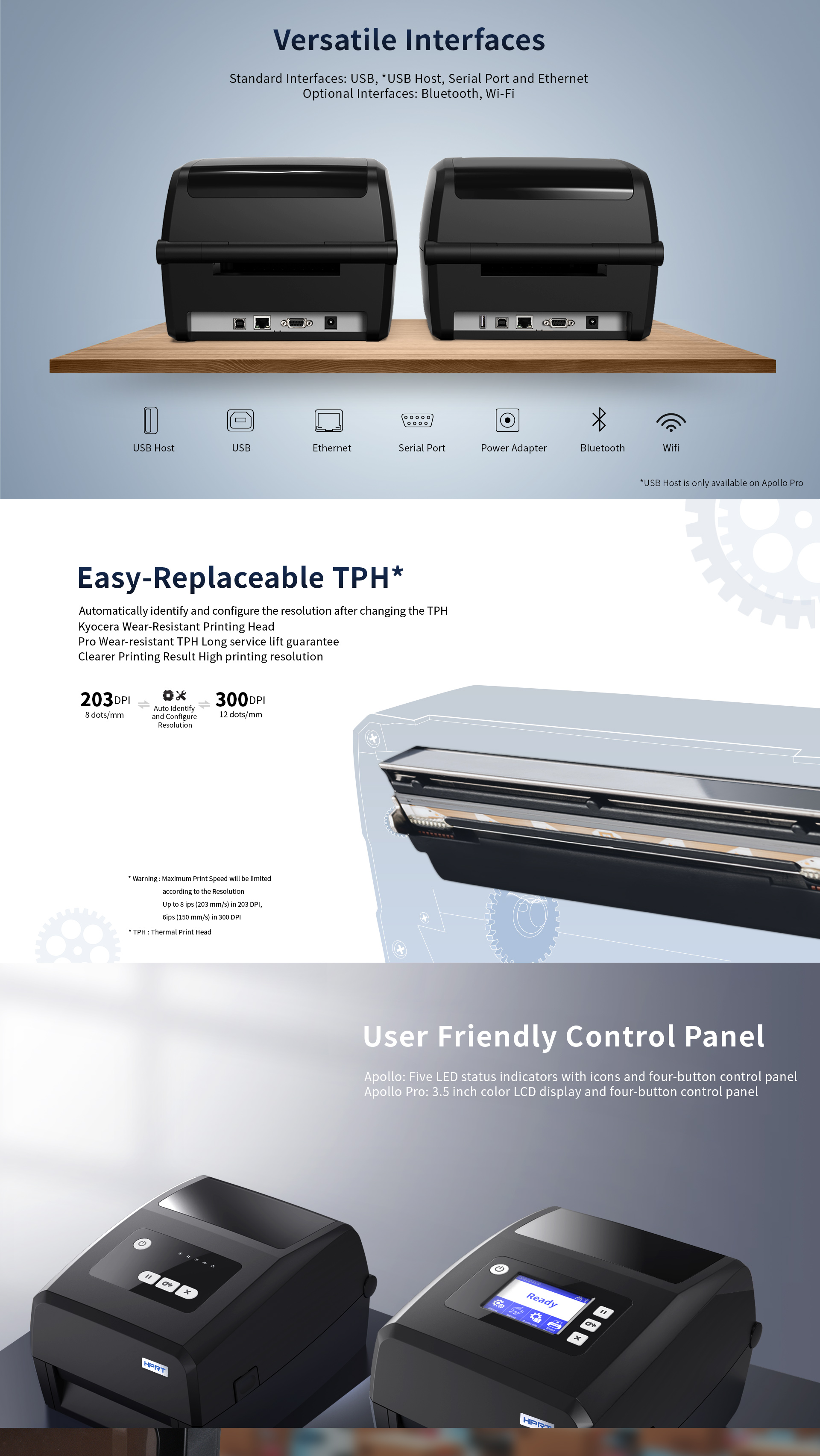 Hensigt Hjælp magnet 4 inch Thermal Transfer Barcode Printer, Thermal label printer Vendor | HPRT