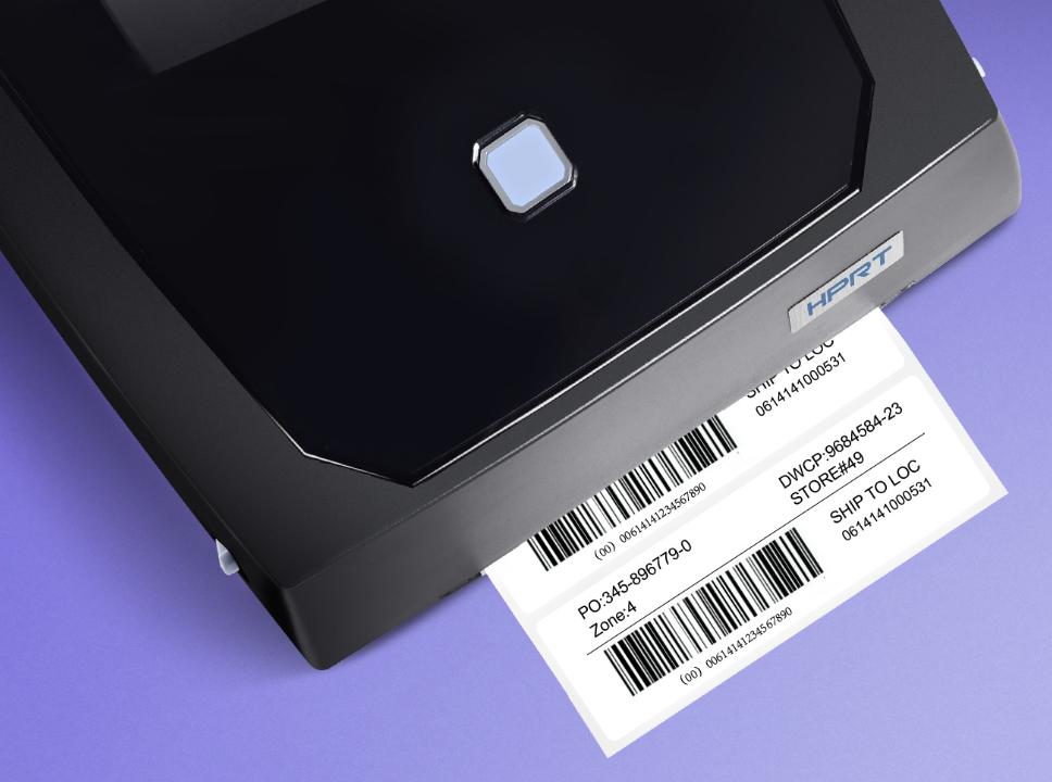 image of HT100 thermal transfer label printer printing barcodes