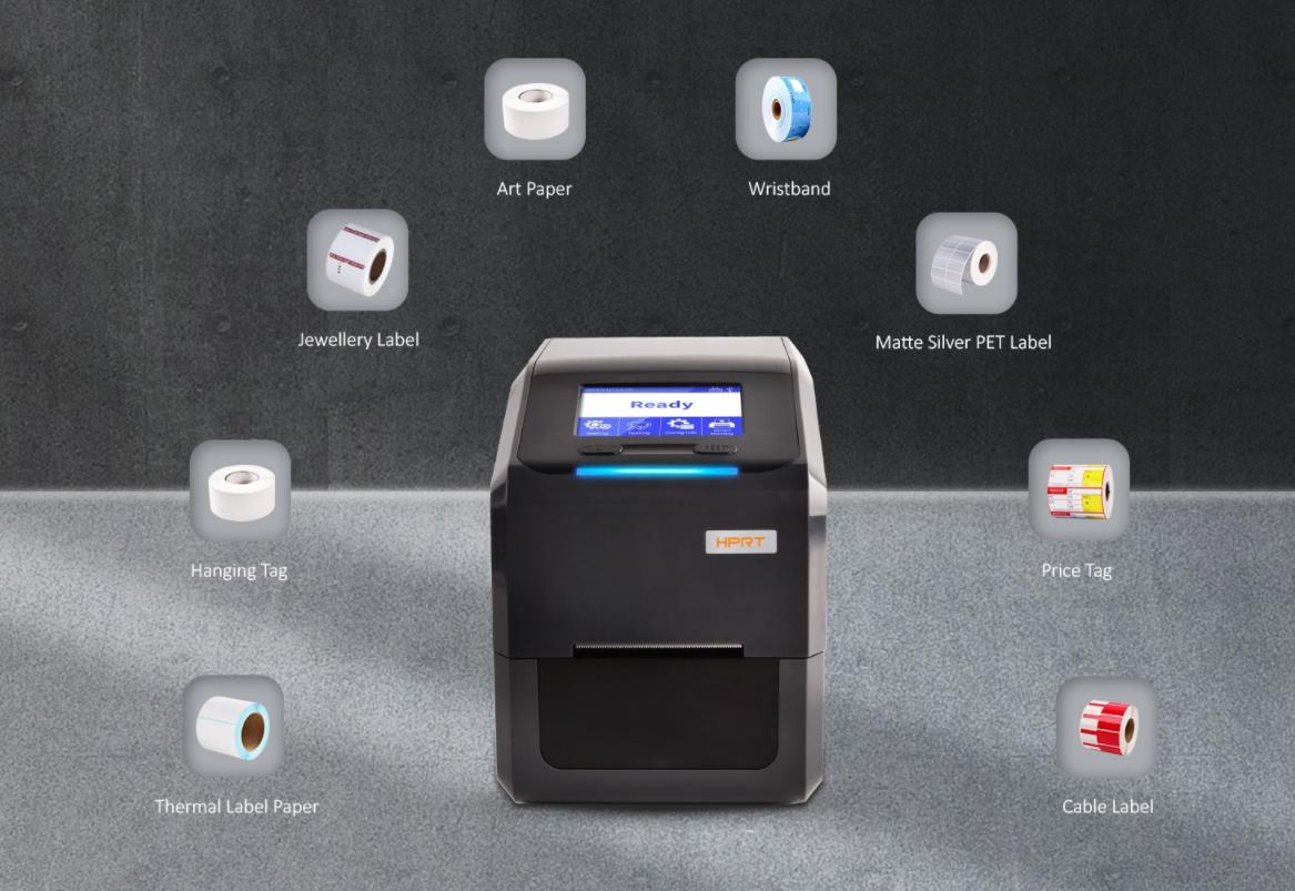 feature diagram of HPRT Galaxy label printer