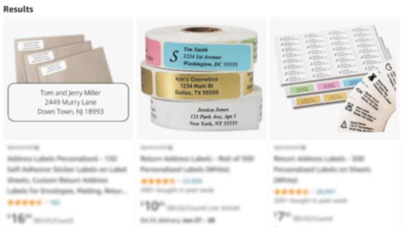 amazon address labels examples