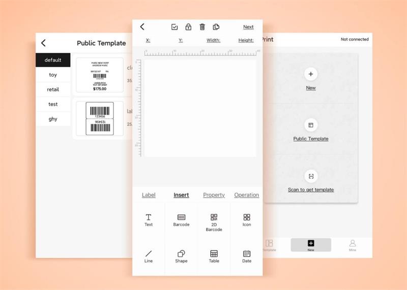 address labels customization interface on the HPRT software-Herelabe