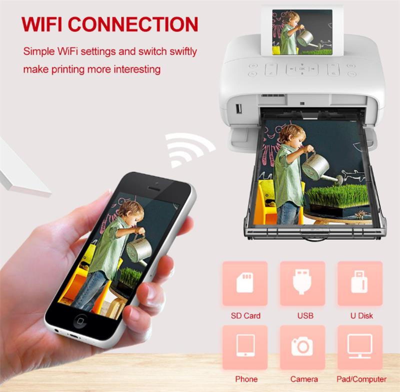 HPRT CP4000 photo printer supports SD card insert