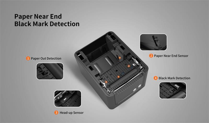 TP809 80mm thermal receipt printer with multiple detection features