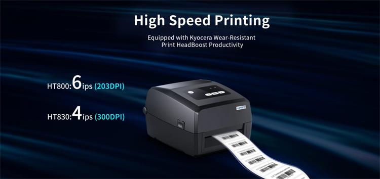 the HPRT HT800 Series Thermal Transfer Printer high speed printing