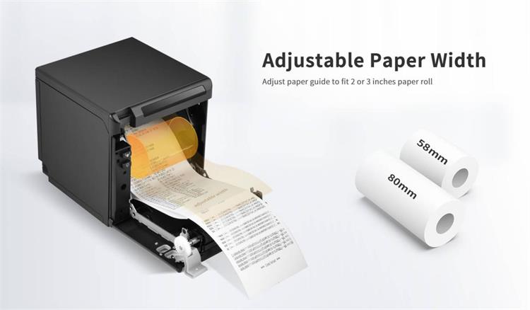 80mm POS printer TP808 supports 58mm and 80mm printing widths