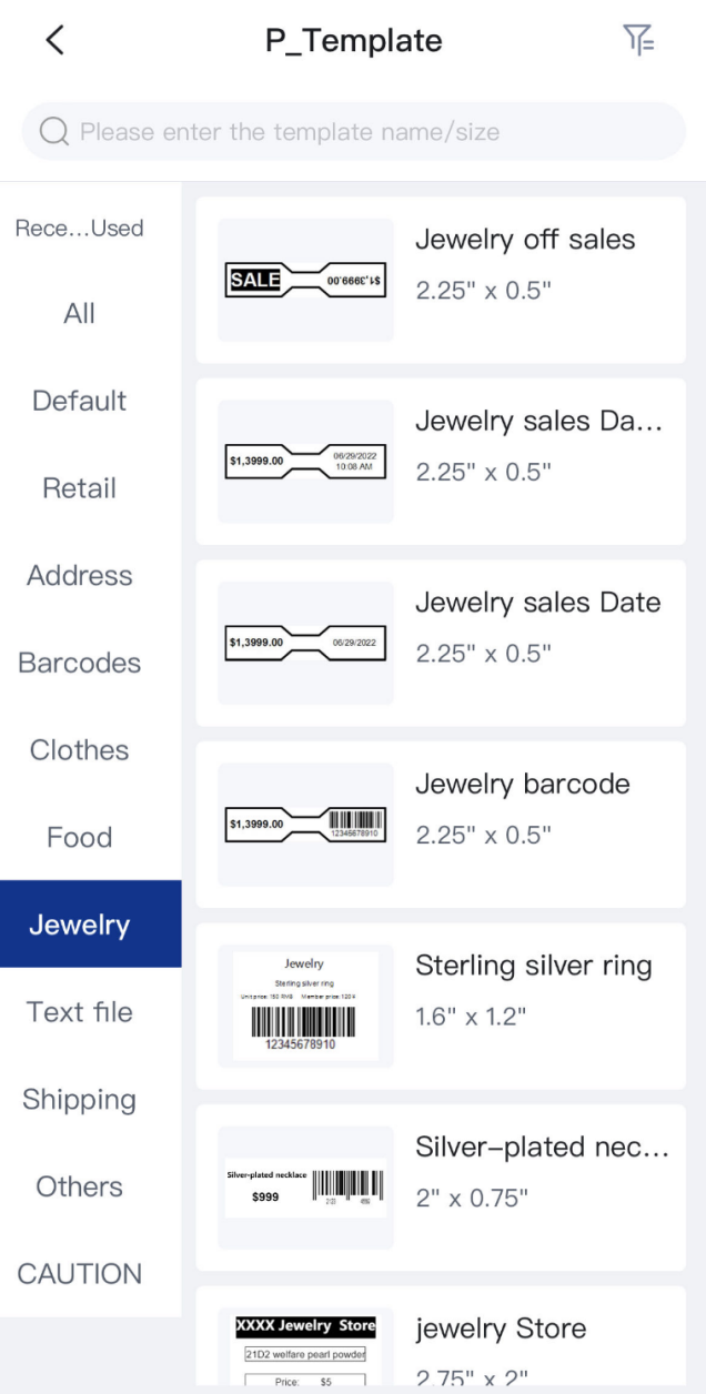 OvdjeLabel nakit label templates