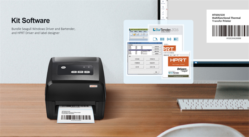 HPRT barcode printer paired with Bartender software